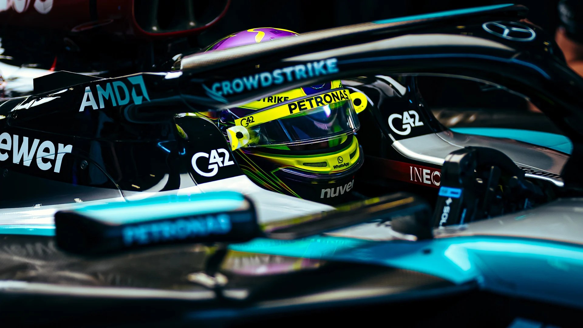 A Formula 1 car at speed